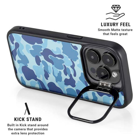 Light Blue Street Camo iPhone 16 Pro Kickstand Case